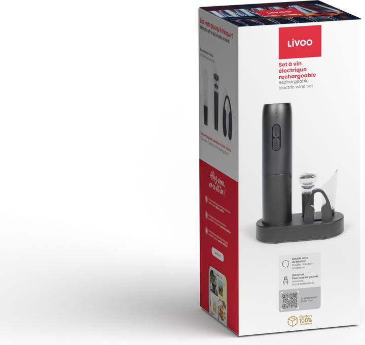 Image du produit Livoo Set à vin électrique rechargeable (Pompe à vin)