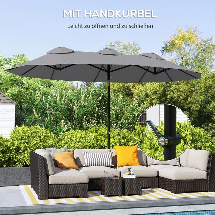 Image du produit Outsunny Parasol double face avec toit anti-vent (1.47 m)