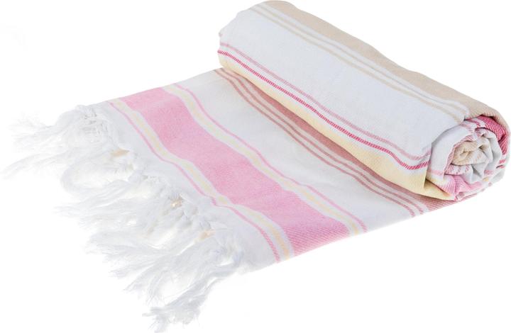 Actual product image Koor Strandtuch 90 x 180 cm, Pink/Weiss, Schnelltrocknend: Ja (90 x 180 cm)