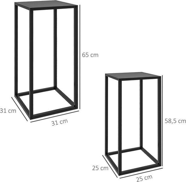 Produktbild Swisshandel24 2er-Set Pflanzenständer, Pflanzenhocker mit Stahlbeine, Skandinavischem Design, Blumenständer, Schwa