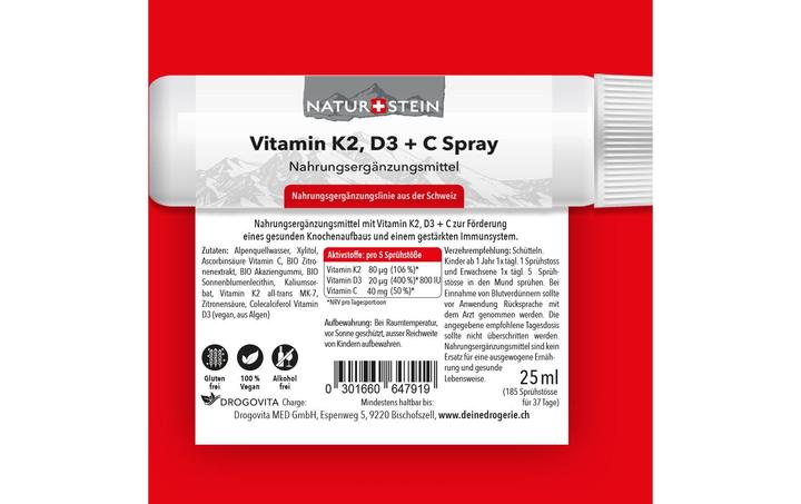 Produktbild Naturstein Vitamin K2 D3 + C (1 Stück, Spray, 42 g)