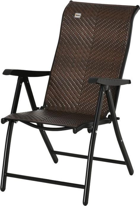 Immagine prodotto Swisshandel24 Sedia da giardino in polyrattan con schienale pieghevole Sedia pieghevole regolabile a 7 livelli