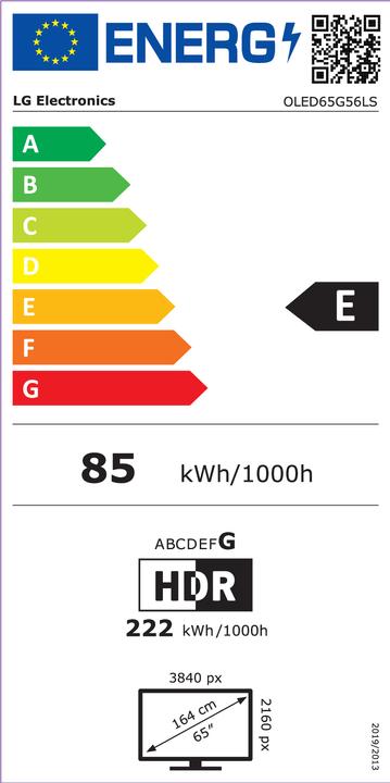 Energie-Label LG OLED65G56LS (65", OLED, 4K, 2025)