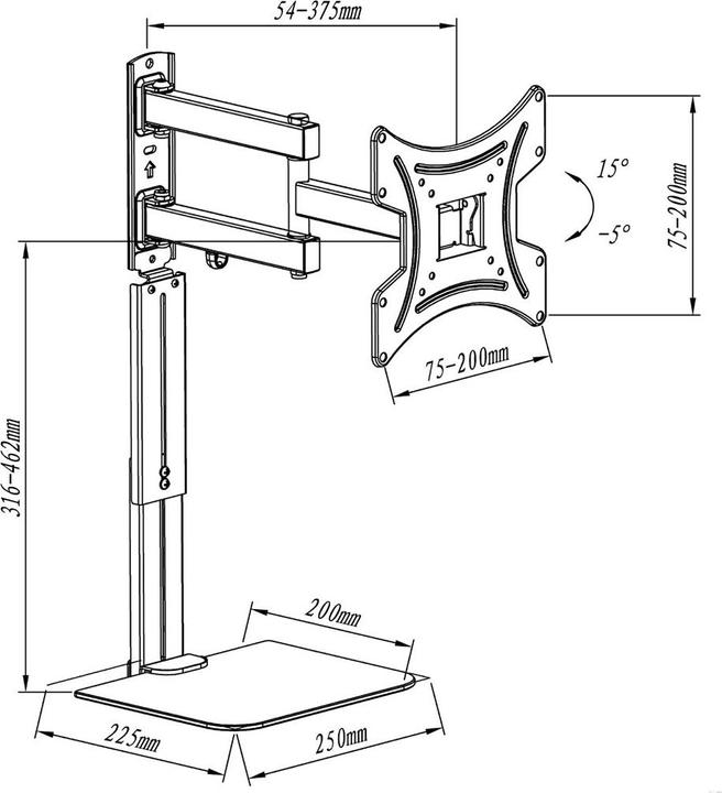 Actual product image Maclean TV Mount 23-43 inches with DVD shelf MC-771A (Wall, 43")