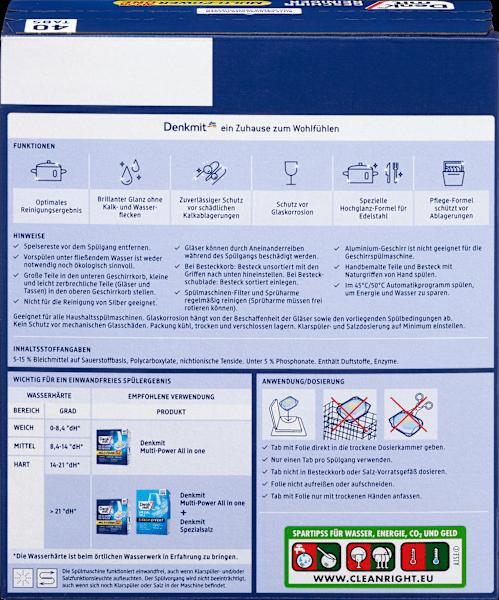 Energie-Label dm Denkmit Multi-Power 12 (Tabs, 40 Waschgänge)