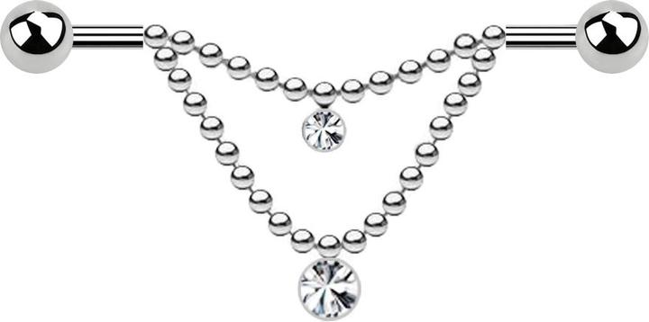 Produktbild Star Piercing Ring vergoldet geflochten (ohne Messing, Chirurgenstahl 316L)