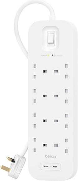 Actual product image Belkin Surge Protection with USB C 8 Outlet Dual USB C 30w PD (8 x, CEE 7/5, 2 m)