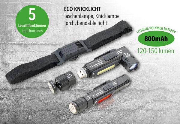 Produktbild Troika ECO KNICKLICHT Taschenlampe Knicklampe multifunktionel, schwarz (14.20 cm, 150 lm)