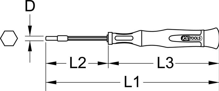 Produktbild KS Tools Feinmechanik-Schraubendreher Aussensechskant. 4mm 5 (6-Kant)