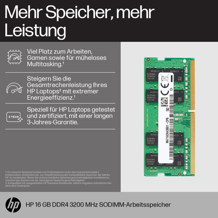 Image du produit HP 16GB DDR4 3200 SODIMM Memory (1 x 16GB, 3200 MHz, RAM DDR4, SO-DIMM)