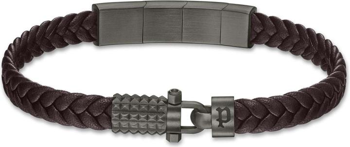 Police Wrath Armband (19 cm, Edelstahl, Leder)