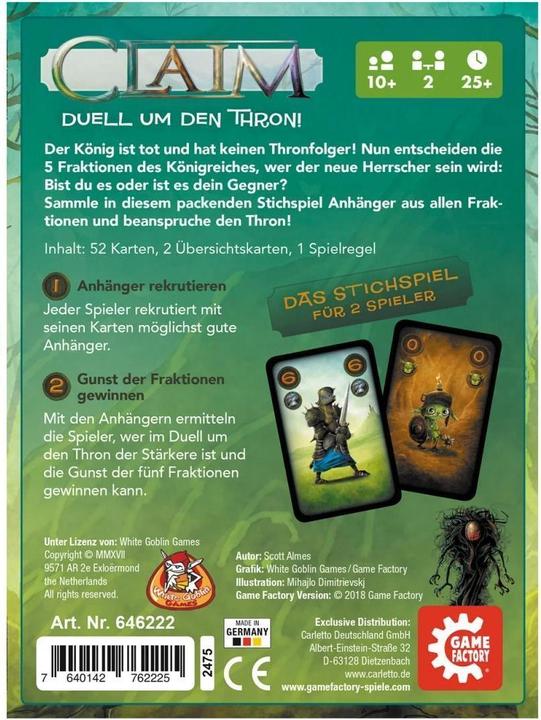 Actual product image Game Factory Claim (German)