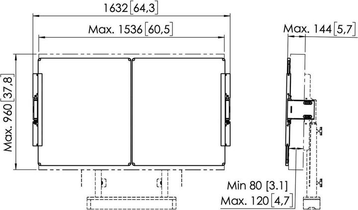 Actual product image Vogels RISE A216 WHITEBOARD SET 65IN