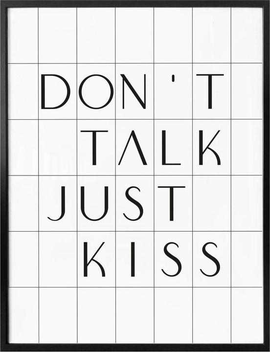 Produktbild Trenddeko mit Raster - Don't talk just kiss (50 x 60 cm)
