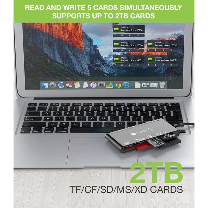 Immagine prodotto Techly Lettore multi-card USB-A e USB-C (Tipo-B)