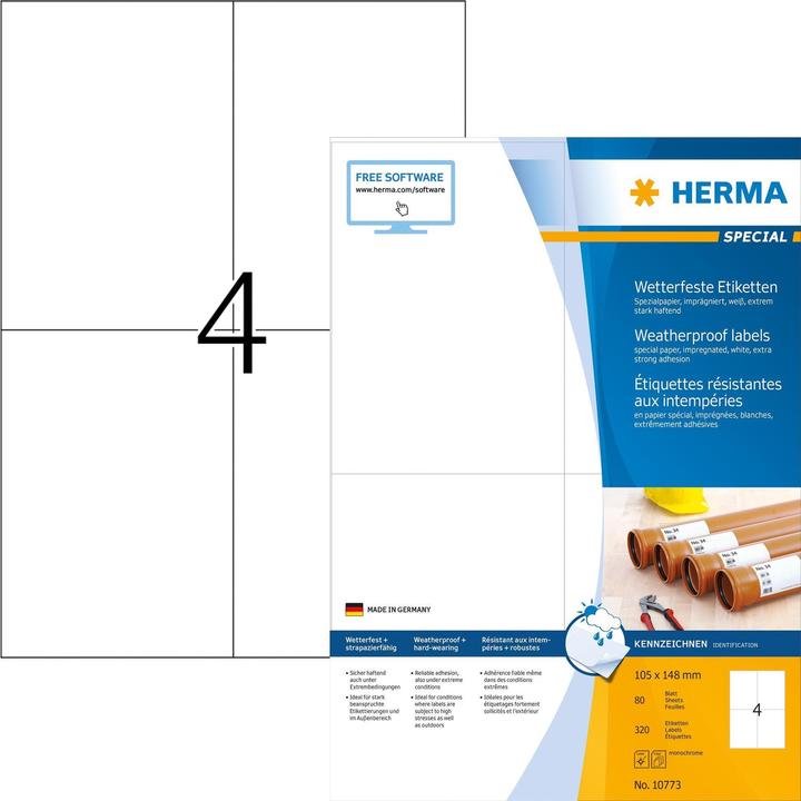 Actual product image HERMA Weatherproof shipping labels A4