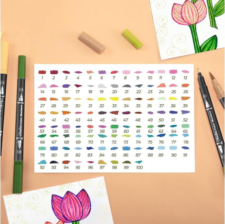 Image du produit Ohuhu Série Maui Crayons à pinceau (Multicolore, 100 x)