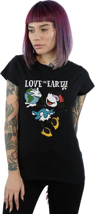 Actual product image Disney Womens/Ladies Mickey Mouse Love The Earth Cotton T-Shirt (XL)