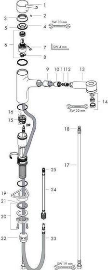 Produktbild hansgrohe Talis M52 Einhebel-Küchenarmatur 170, Ausziehbrause, 2 Strahlarten
