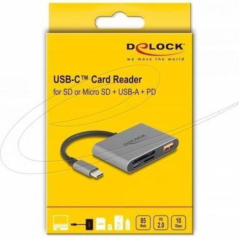 Produktbild Delock USB-C Card Reader für SD und Micro SD Speicherkarten (USB)