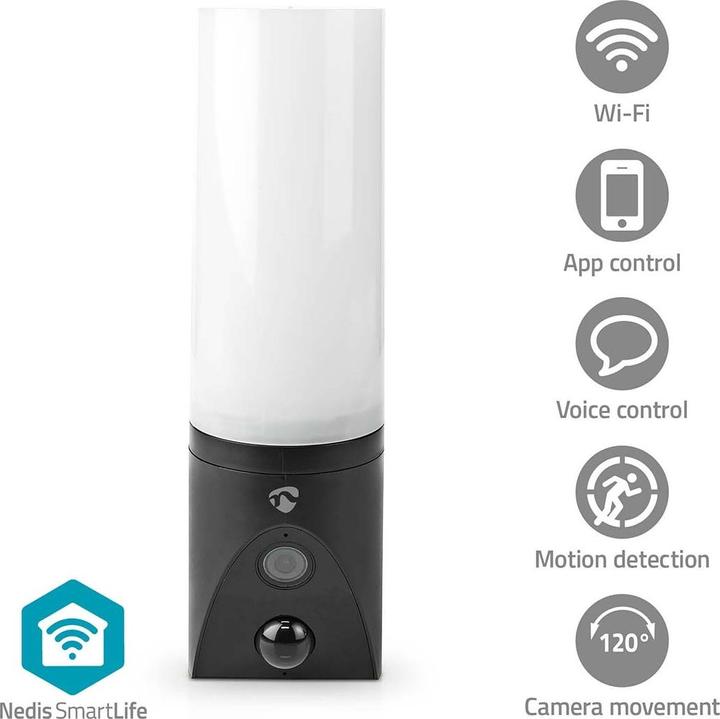 Actual product image Nedis SmartLife Outdoor Camera | Wi-Fi | Ambient Light | Full HD 1080p | IP65 | Cloud Storage (optionala (1920 x 1080 Pixels)