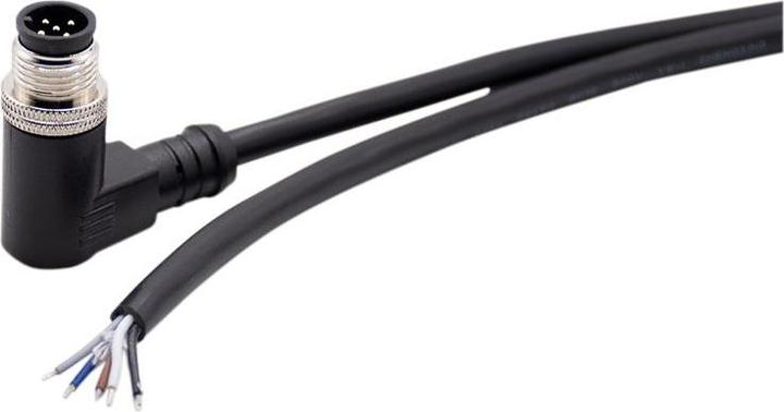 Immagine prodotto RND Electronics Connettore per cavo, 2 m, M12, maschio, ad angolo retto, poli - 5, saldato, supporto per cavo