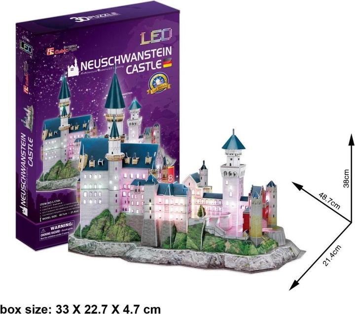 Immagine prodotto Cubicfun Puzzle 3D del Castello di Neuschwanstein (128 pezzi)