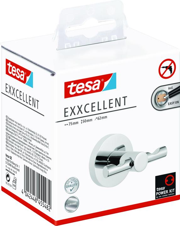 Actual product image tesa EXXCELLENT bathrobe hook incl. adhesive solution without drilling
