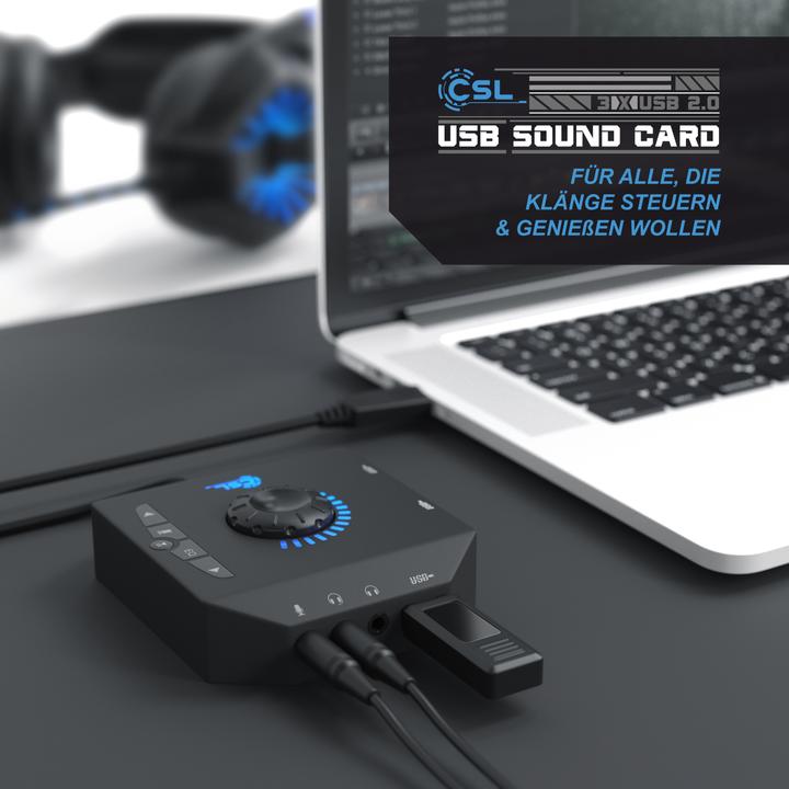 Actual product image CSL external USB sound card (USB 2.0)