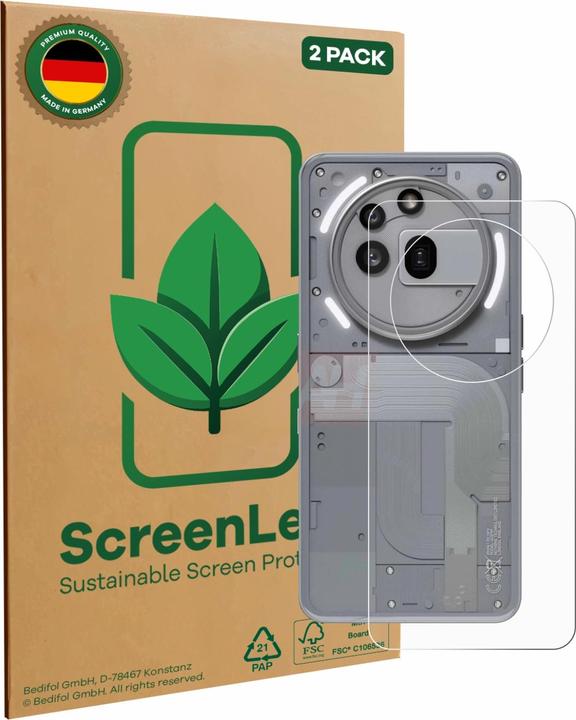 Image du produit ScreenLeaf Film de protection d'écran, Protection d'écran Écologique, Clear, Anti-Rayures (2 pièce(s), Nothing Phone (3a) Pro)