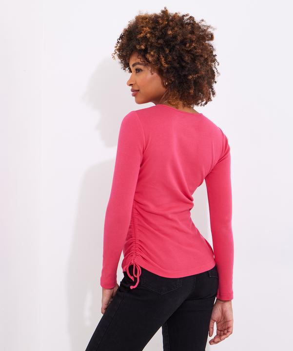 Actual product image Joe Browns Rouched Tie Side Ribbed Long Sleeve Top (38)