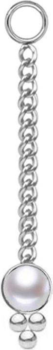 Produktbild Star Piercing Anhänger silber Kette mit Anhänger Perle weiss drei Kugeln (Mineralisch, ohne Messing, Chirurgenstahl 316L)