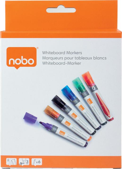 Produktbild Nobo Liquid InkMarker 3 in 1 (Mehrfarbig, 3 mm, 6 x)