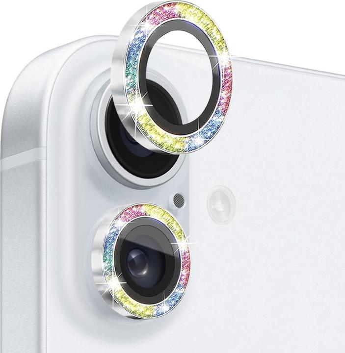 Actual product image Ueli Express Kamera Panzerglas Linsenschutz Glitzer (2 Piece, Apple iPhone 16 Plus, Apple iPhone 16)