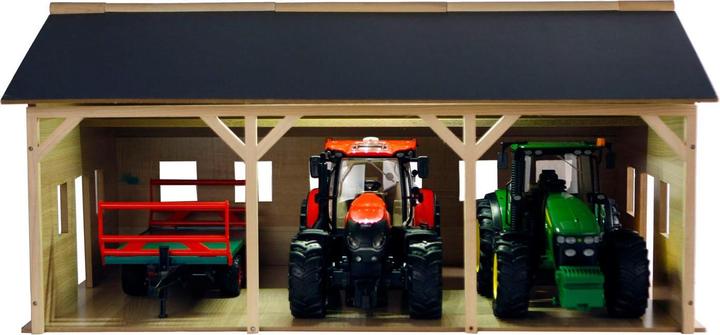 Produktbild Kids Globe Farming Agricultural Shed Wood für 3 Traktoren