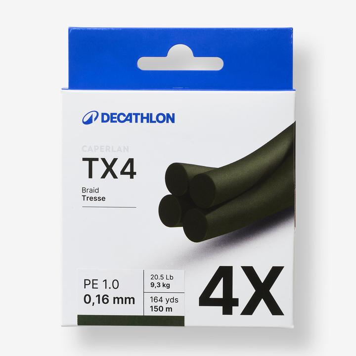 Image du produit Caperlan Tresse pêche aux leurres 4 brins TX4 Kaki