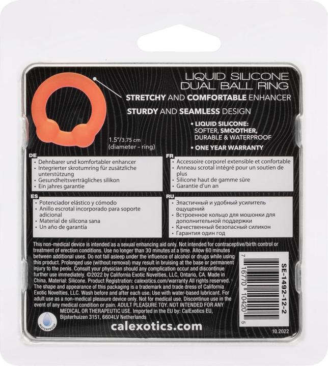 Productafbeelding CalExotics Alpha™ Vloeibare Silicone Dubbele Kogelring (3.75 cm)