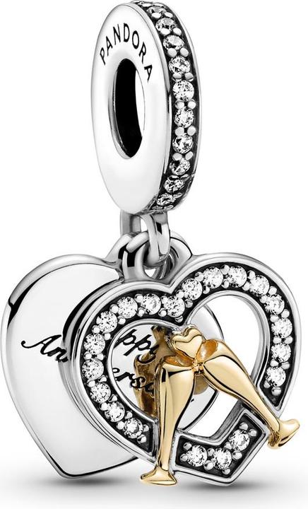 Pandora Happy Anniversary Charm (Metall, Vergoldet, Silber 925)