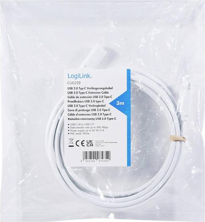 Actual product image LogiLink USB C – USB C (3 m, USB 2.0)