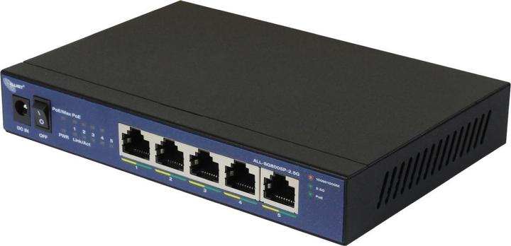 Produktbild Allnet Switch unmanaged 5 Port 2.5GBit / 5x PoE / 1x LAN | Lüfterlos / "ALL-SG8005P-2.5G" (5 Ports)