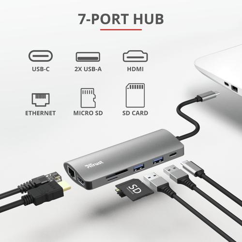 Image du produit Trust Station d'accueil Dalyx 7-en-1 USB-C (USB-C, 1 Ports)