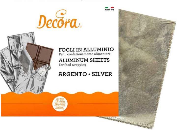Immagine prodotto Decora Fogli di alluminio per cioccolatini - Argento (20x20cm) (1 x)