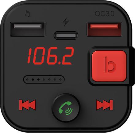 Immagine prodotto Savio Trasmettitore FM Bluetooth 5.3 QC 3.0 Caricabatterie Display LED Bass Boost TR-15 schw