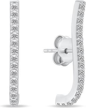 Actual product image Brilio Silver - Elegant silver earrings with zircons EA850W