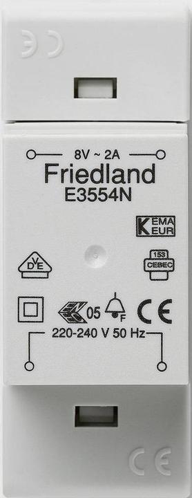 Immagine prodotto Honeywell Trasformatore a campana VDE E3554N Friedland 8V/2A