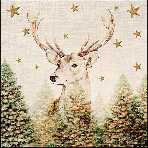 Produktbild Ambiente Serviette "Hirsch und Sterne" (20 x)