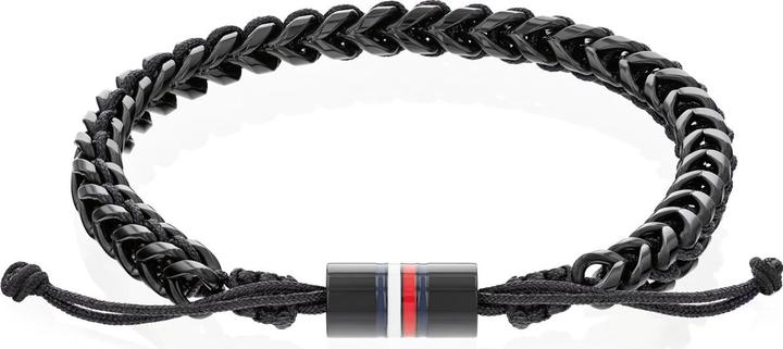 Tommy Hilfiger Braided Metal Armband (19 cm, Edelstahl, Nylon)