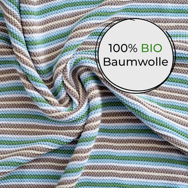 Produktbild Sonnenstrick Kuscheldecke Babydecke Strickdecke Kinder Baumwolldecke Säuglingsdecke (80 x 80 cm)