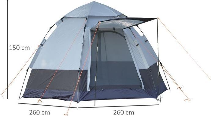 Actual product image Swisshandel24 Camping tent 3-4 person tent family tent dome tent 210T PU 3000mm easy setup steel gla (Dome tent, 4 persons)