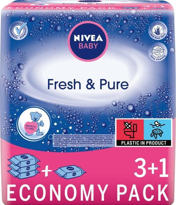 Produktbild NIVEA Baby Fresh & Pure wet wipes for children and babies 4x63 pcs. (4 Stück)
